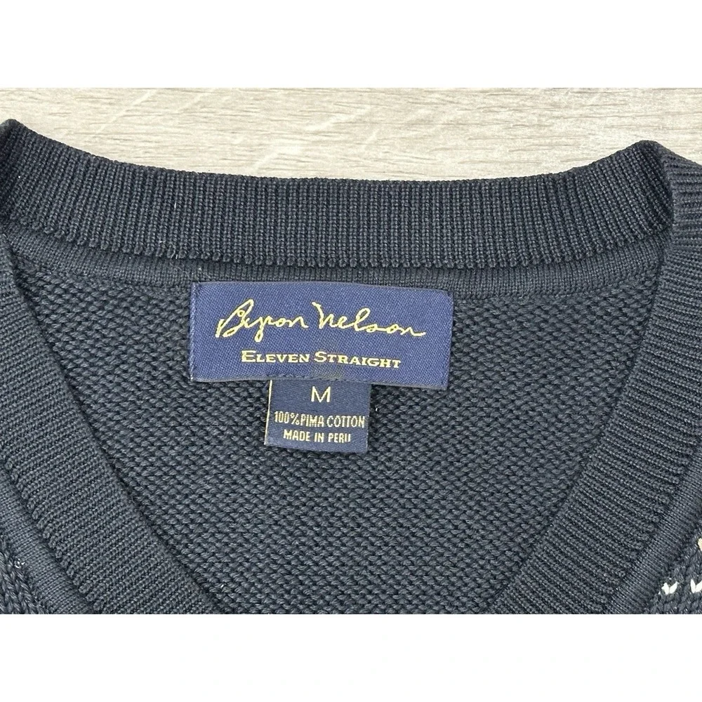 Byron Nelson Eleven Straight Vest Men's Medium 100% Pima Preppy Red Gold Black‎